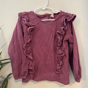 kate quinn Long Sleeve Ruffled Mauve Top